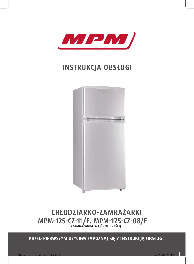 Page 1 de la notice Manuel utilisateur MPM MPM-125-CZ-08/E