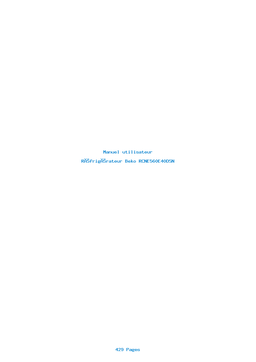 Page 1 de la notice Manuel utilisateur Beko RCNE560E40DSN