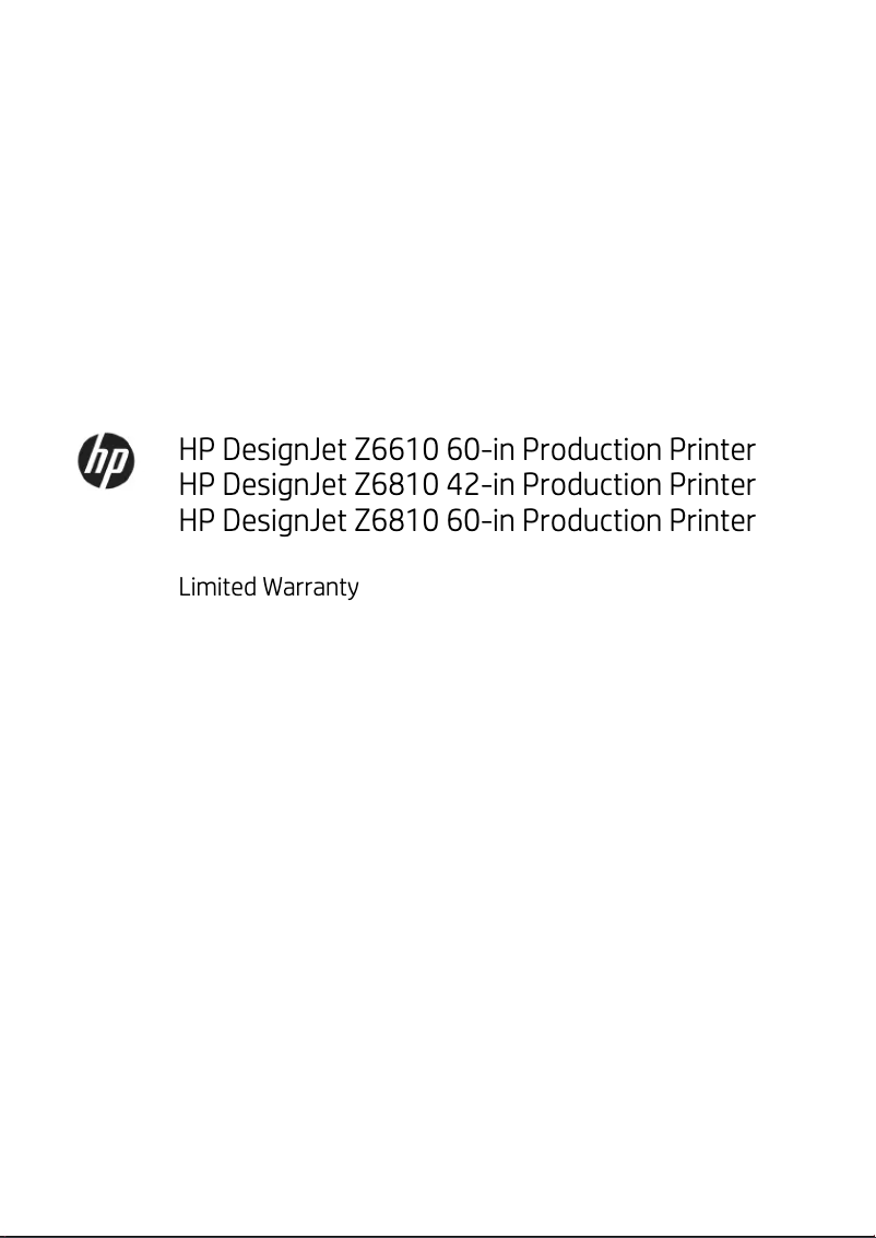 Página 1 del manual Información de garantía HP DesignJet Z6810