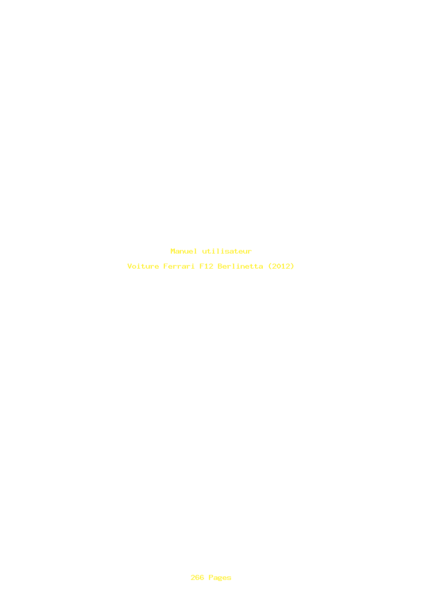 Page 1 de la notice Manuel utilisateur Ferrari F12 Berlinetta (2012)