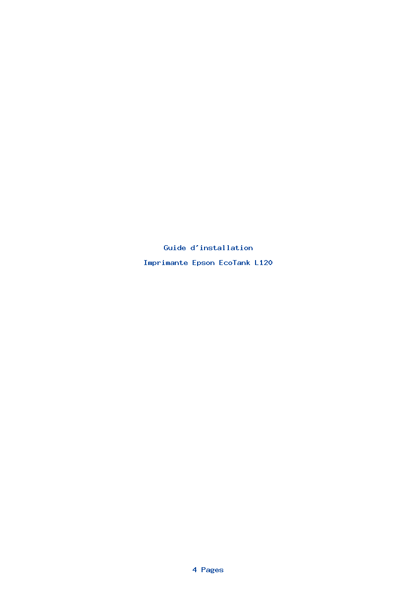 Page 1 de la notice Guide d'installation Epson EcoTank L120