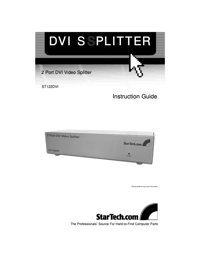 Page 1 de la notice Manuel utilisateur StarTech.com ST122DVI