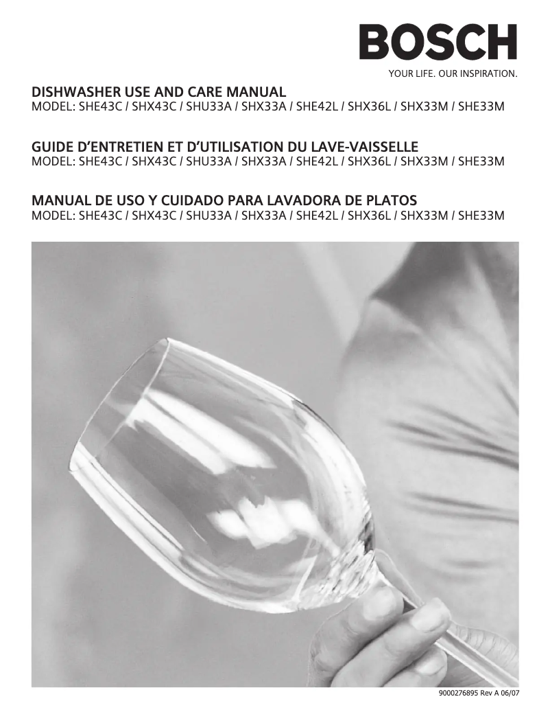 Page 1 de la notice Manuel utilisateur Bosch SHE33M05UC