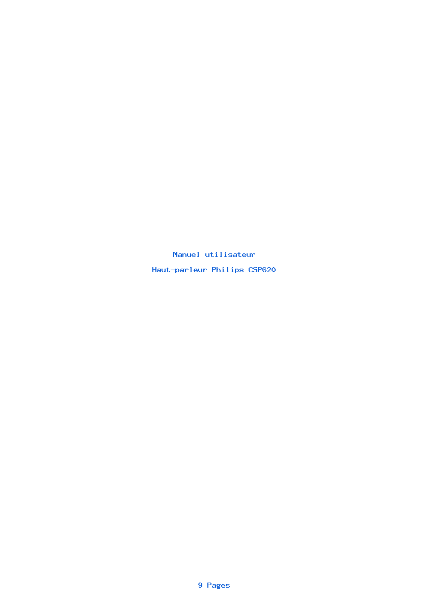 Image de la première page du manuel de l'appareil CSP620