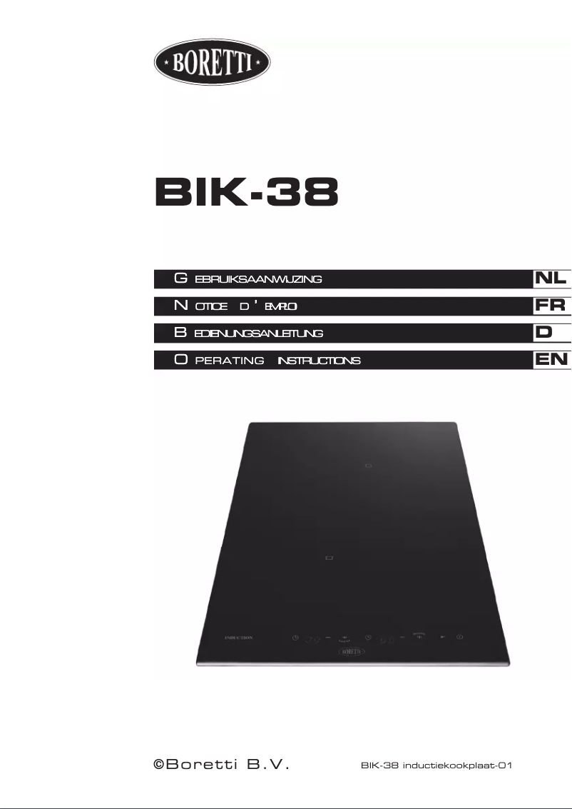 Page 1 de la notice Manuel utilisateur Boretti BIK38