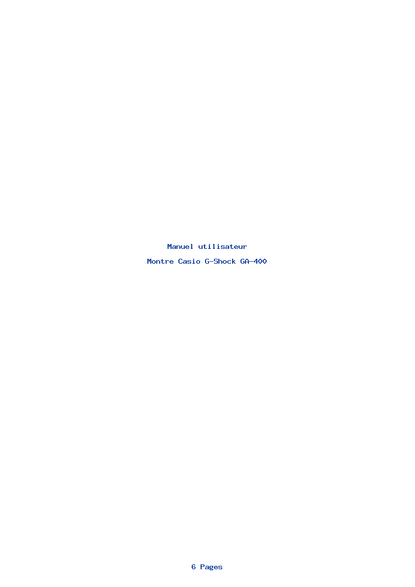 Page 1 de la notice Manuel utilisateur Casio G-Shock GA-400