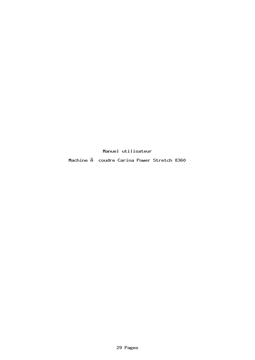 Page 1 de la notice Manuel utilisateur Carina Power Stretch 8360