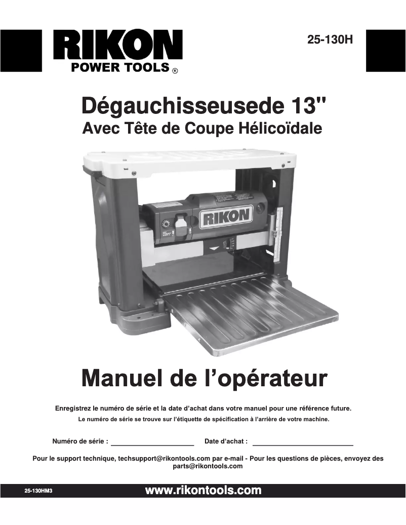 Page 1 de la notice Manuel utilisateur RIKON 25-130H
