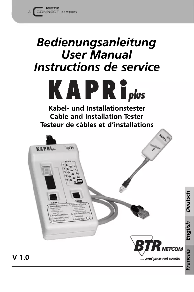 Página 1 del manual Manual de usuario BTR Netcom Kapri plus