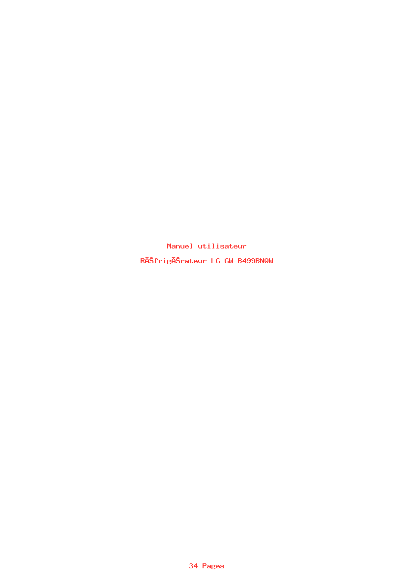 Page 1 de la notice Manuel utilisateur LG GW-B499BNQW