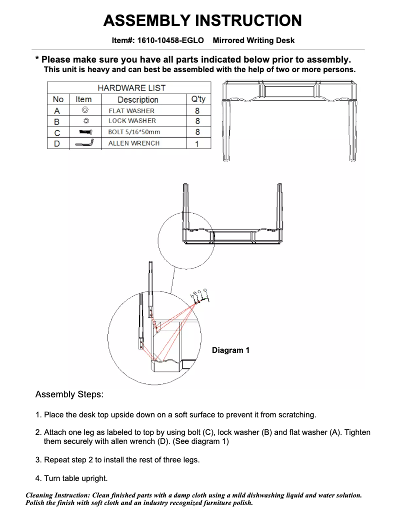 Page 1 de la notice Manuel utilisateur Hooker 1610-10458-EGLO
