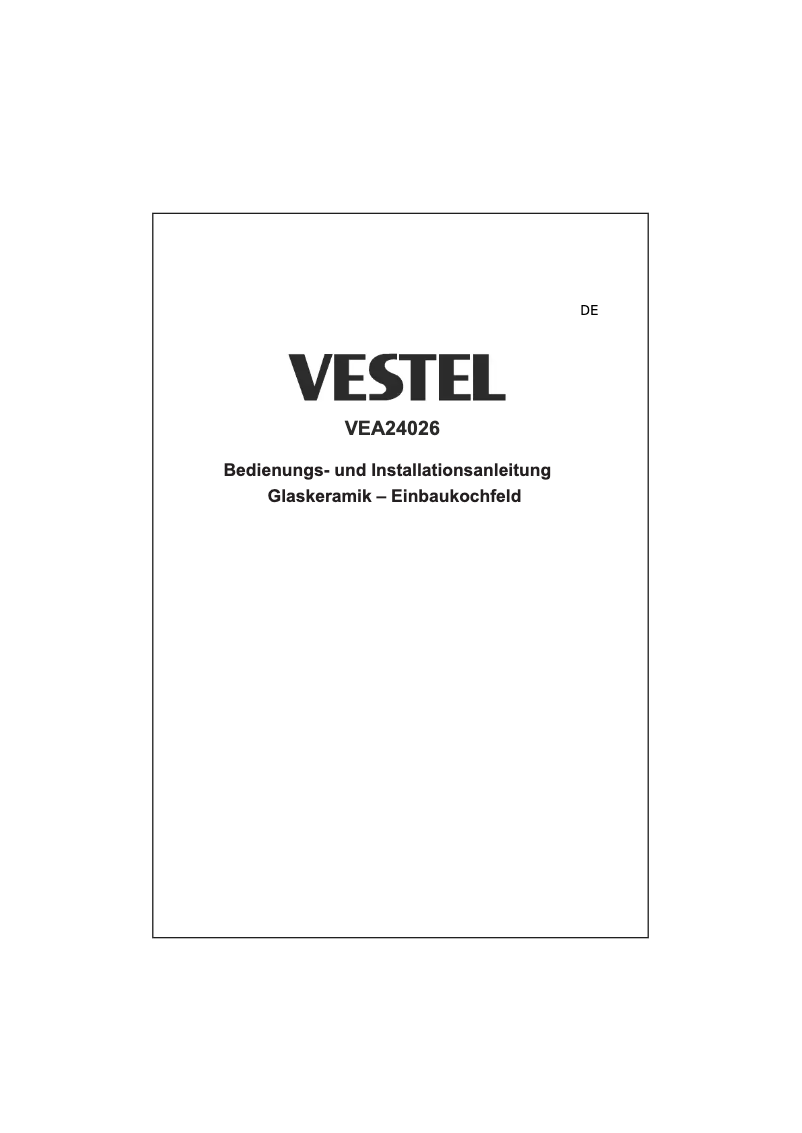 Page 1 de la notice Manuel utilisateur Vestel VEA24026