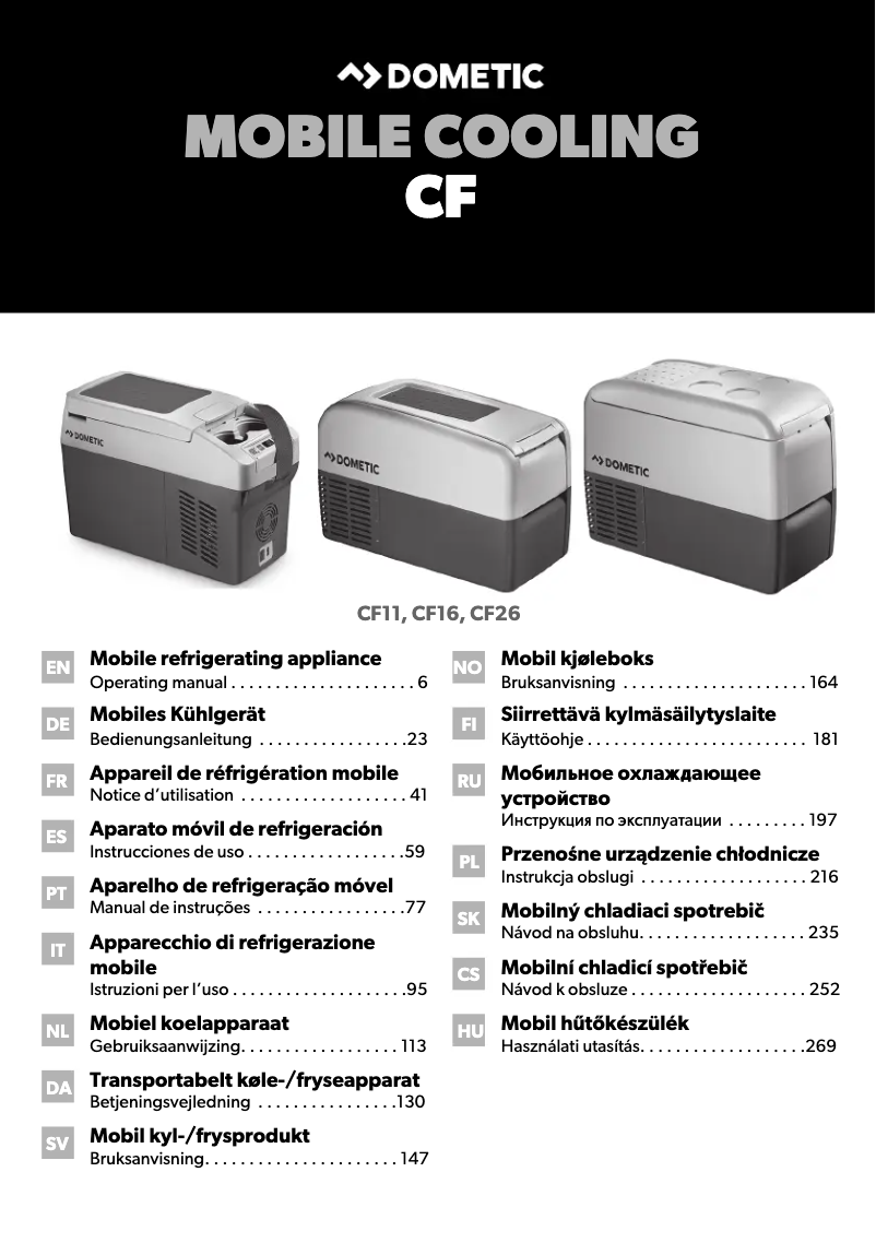 Page 1 of the manual User Manual Dometic CoolFreeze CF 26