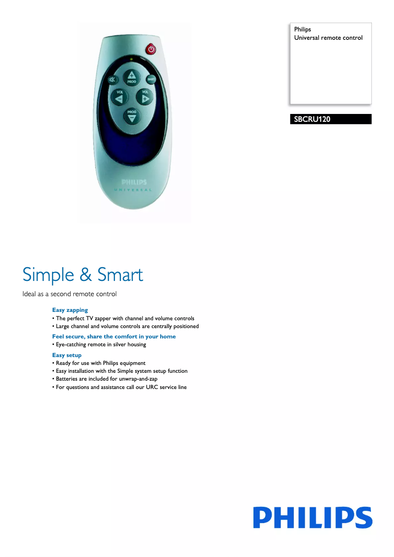 Page n°1 - Fiche technique Philips SBC RU 120