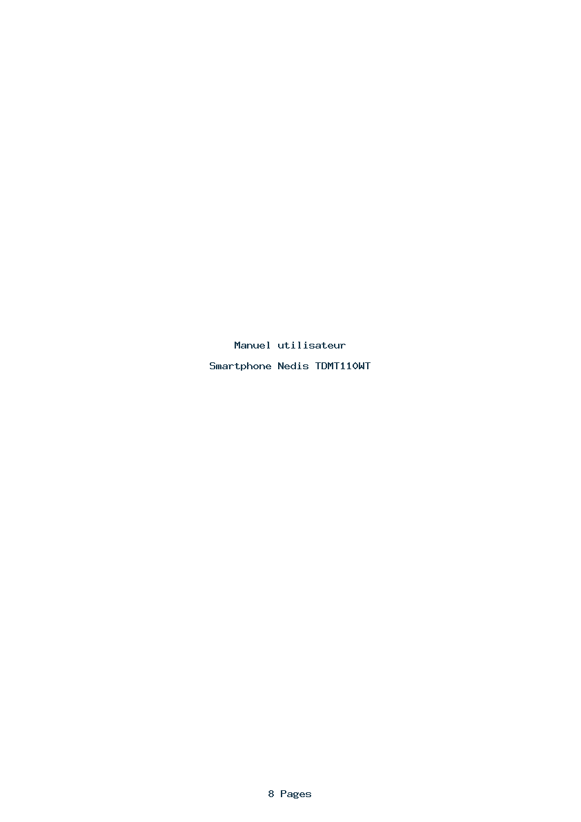 Page 1 de la notice Manuel utilisateur Nedis TDMT110WT