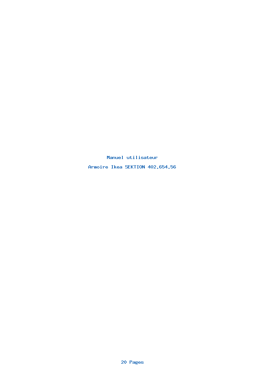 Page 1 de la notice Manuel utilisateur Ikea SEKTION 402.654.56