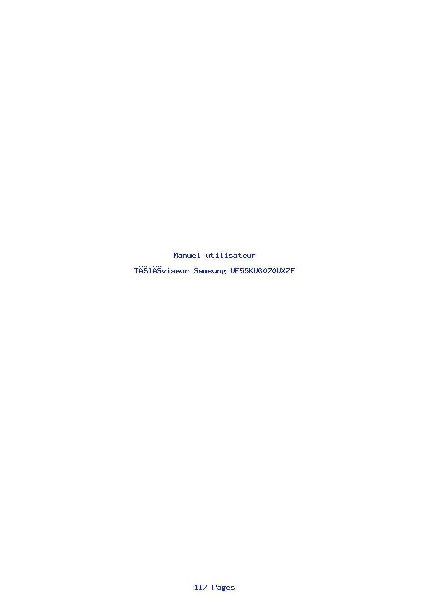 Page 1 de la notice Manuel utilisateur Samsung UE55KU6070UXZF