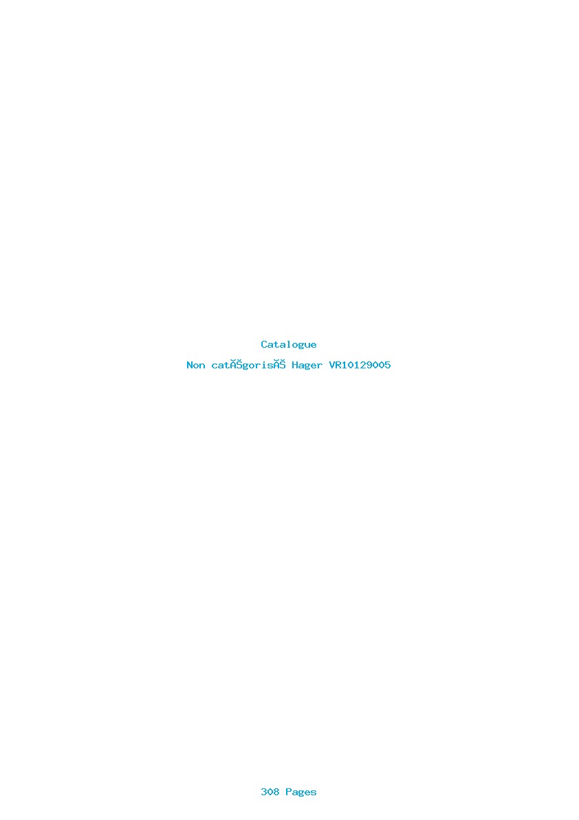Page 1 de la notice Catalogue Hager VR10129005