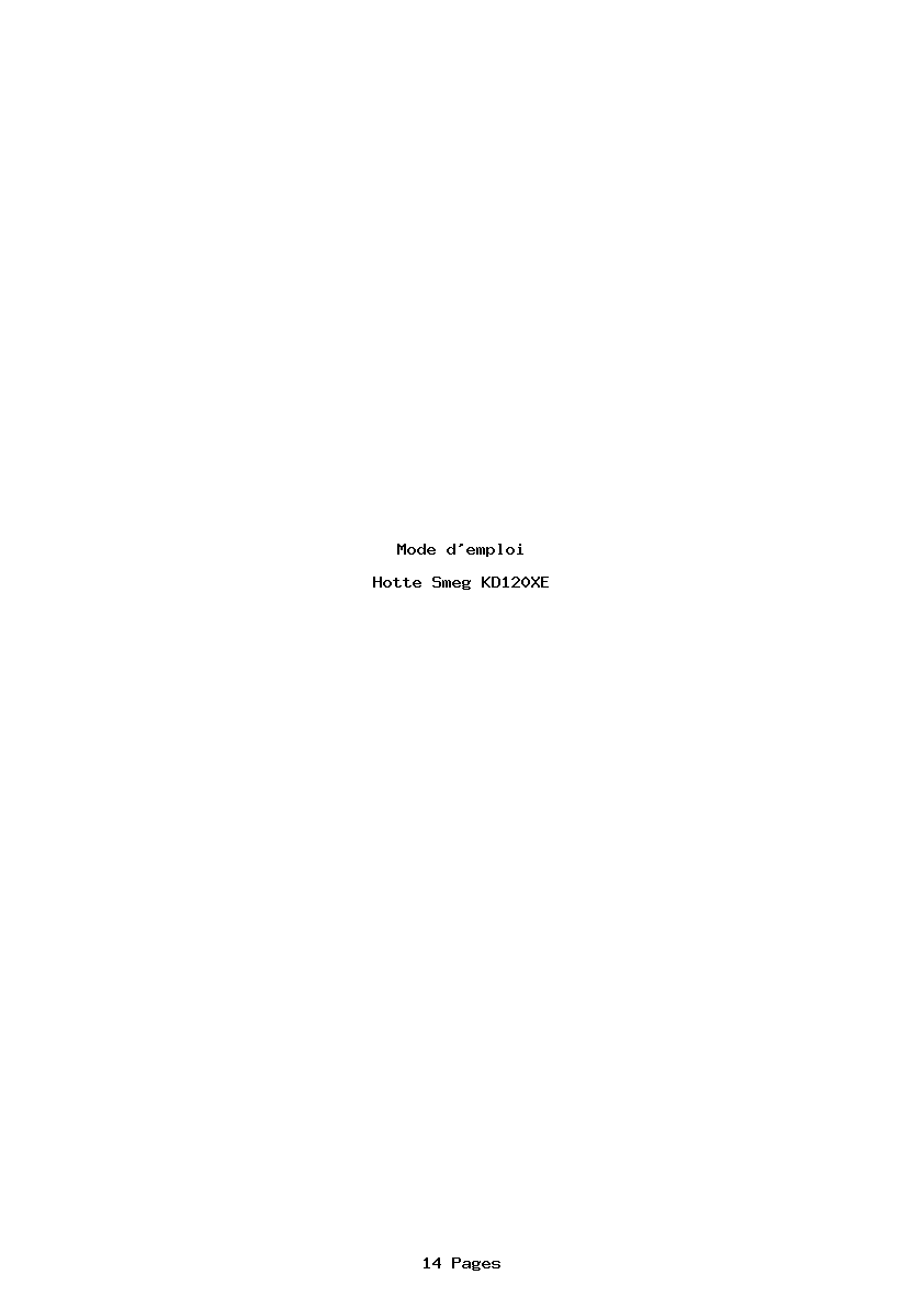 Page 1 de la notice Mode d'emploi Smeg KD120XE