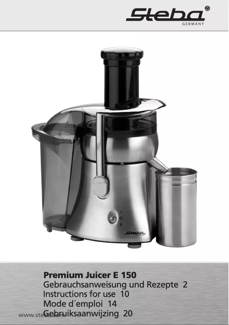Page 1 de la notice Manuel utilisateur Steba E 150