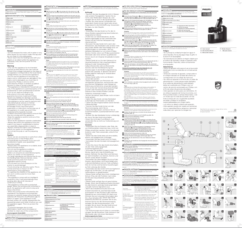 Page 1 de la notice Manuel utilisateur Philips Viva Collection HR1889