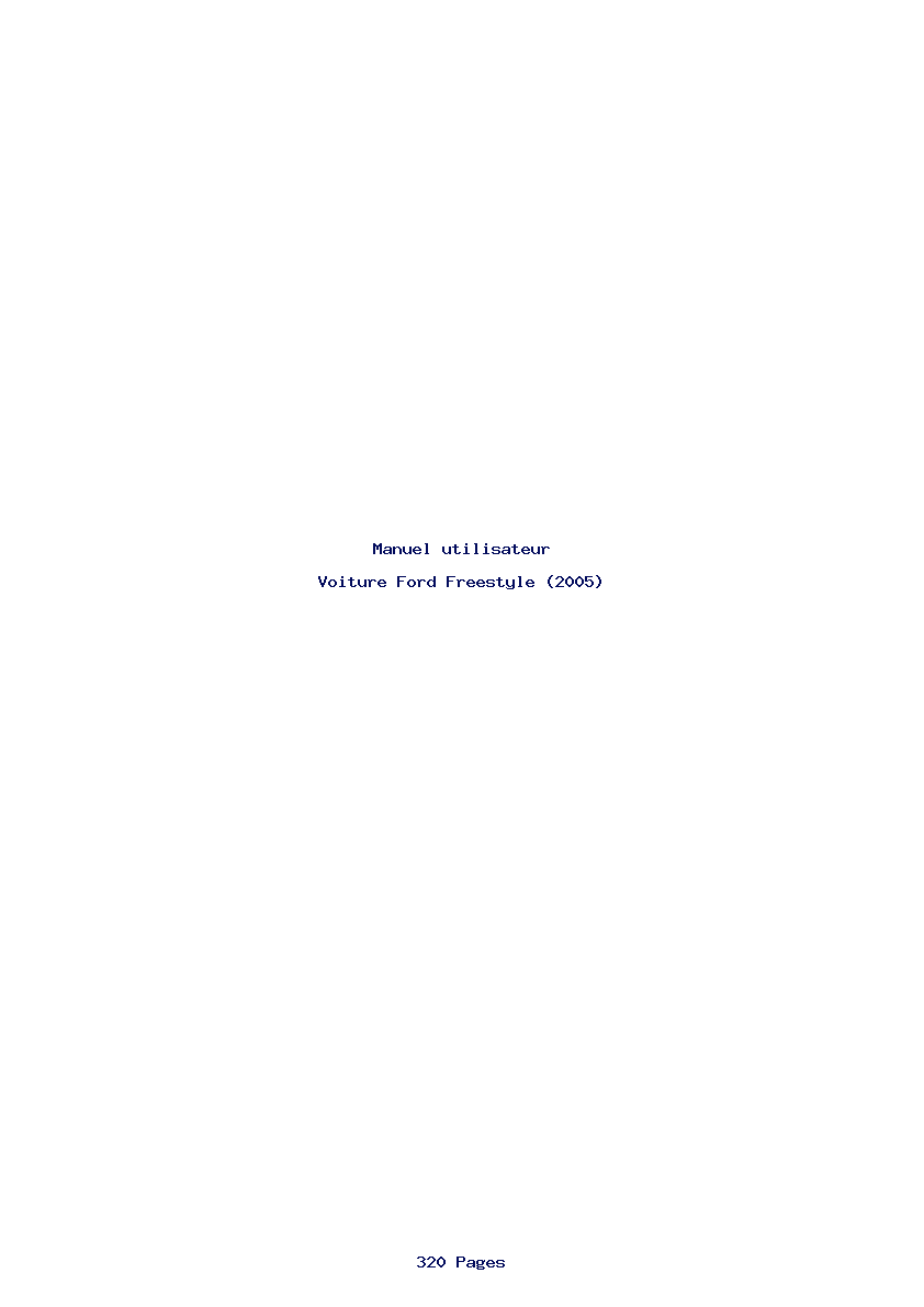 Page 1 de la notice Manuel utilisateur Ford Freestyle (2005)