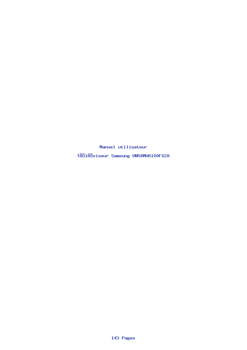 Page 1 de la notice Manuel utilisateur Samsung UN58MU6100FXZA