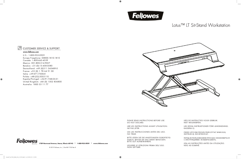 Page 1 de la notice Manuel utilisateur Fellowes Lotus LT