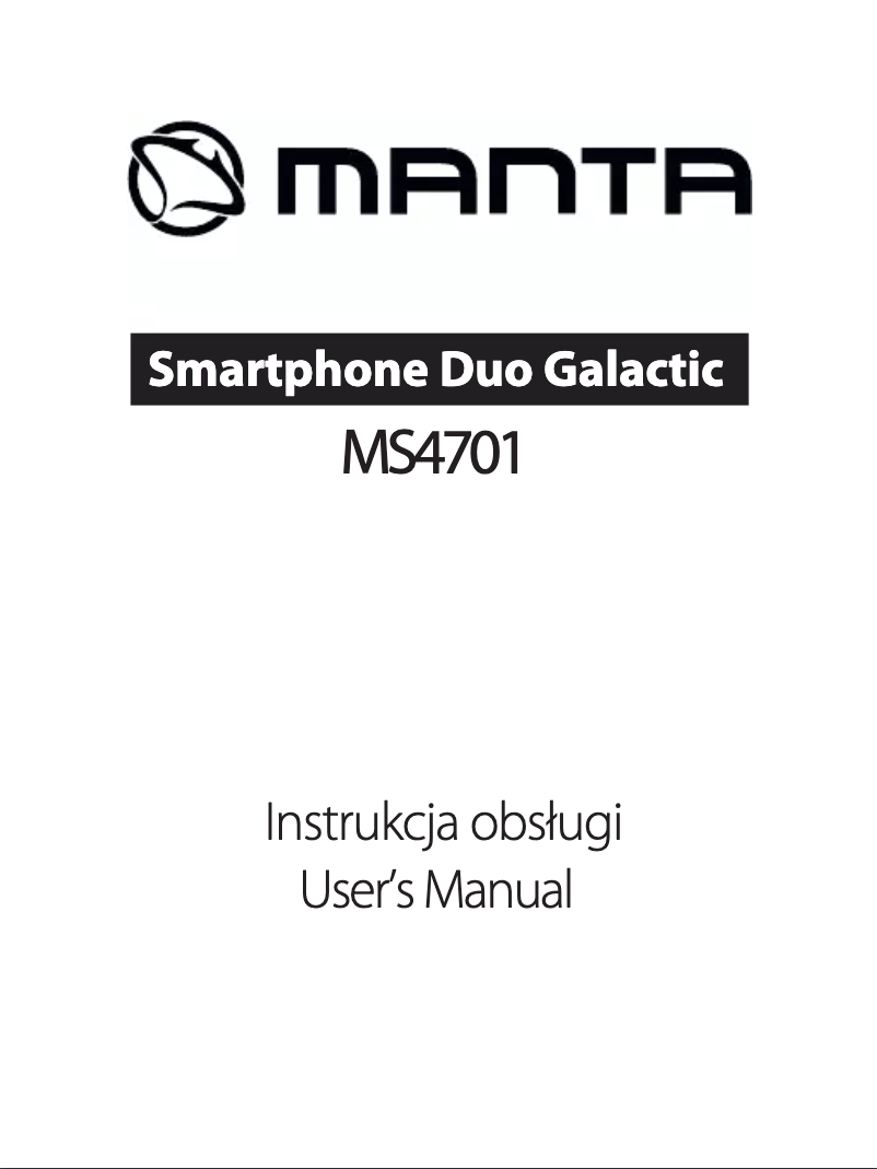 Page 1 de la notice Manuel utilisateur Manta MS4701 Duo Galactic