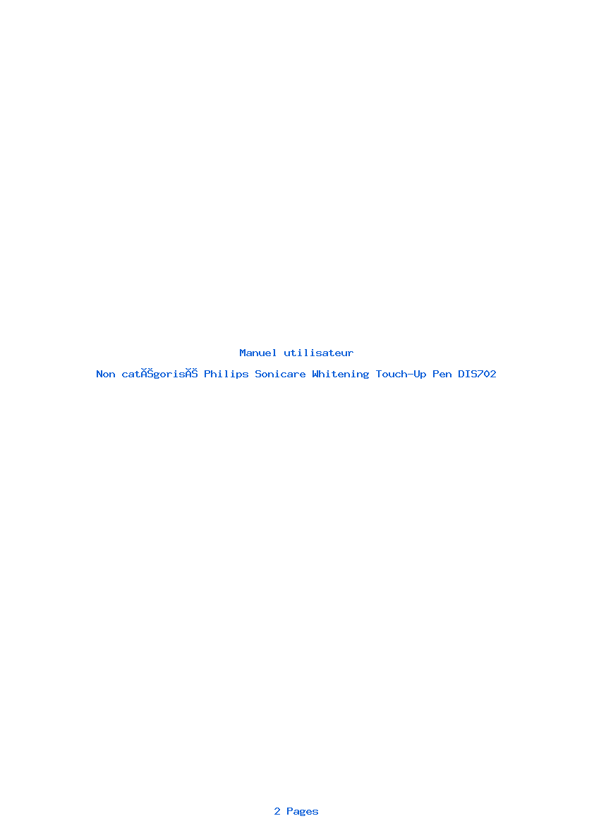 Page 1 de la notice Manuel utilisateur Philips Sonicare Whitening Touch-Up Pen DIS702