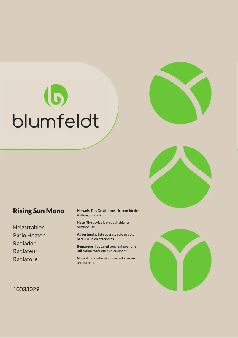 Page 1 de la notice Manuel utilisateur Blumfeldt Rising Sun Mono