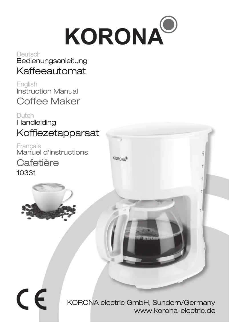 Page 1 de la notice Manuel utilisateur Korona 10331