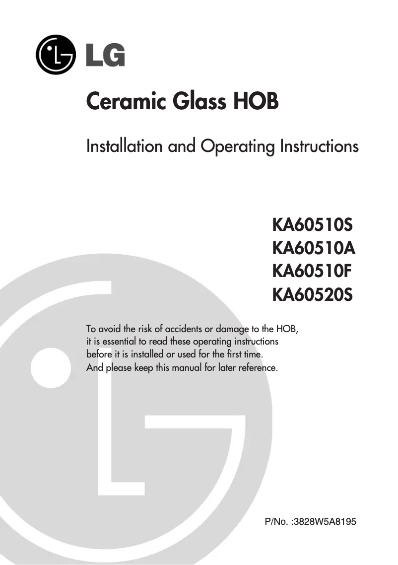 Page 1 de la notice Manuel utilisateur LG KA60510A