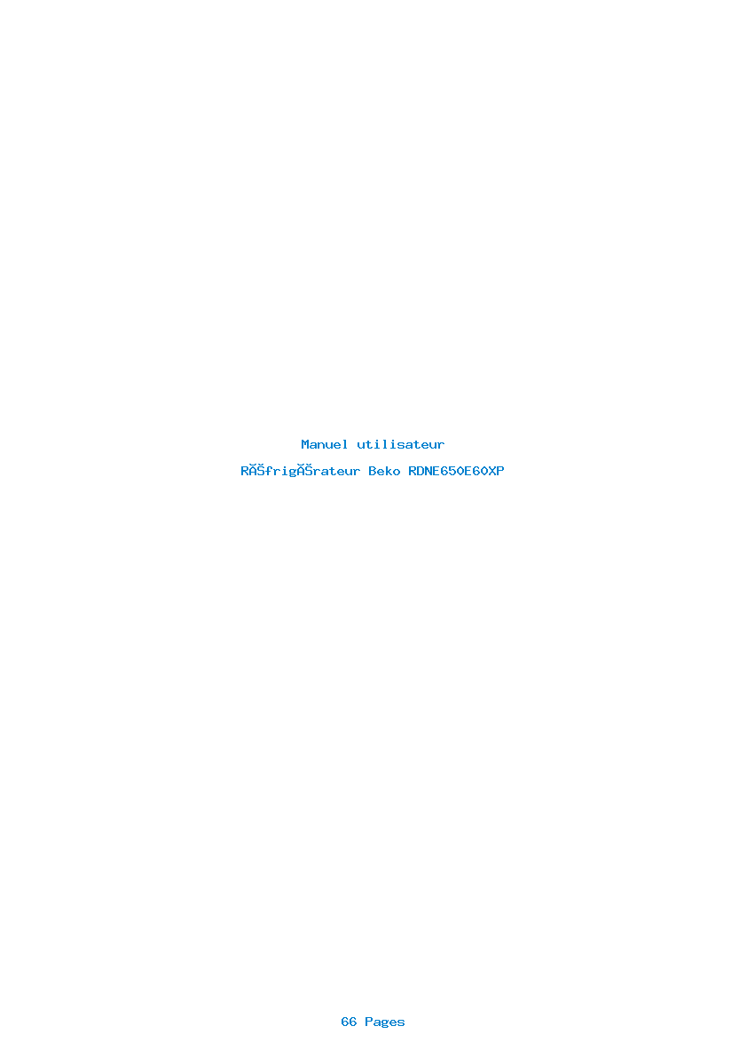 Page 1 de la notice Manuel utilisateur Beko RDNE650E60XP