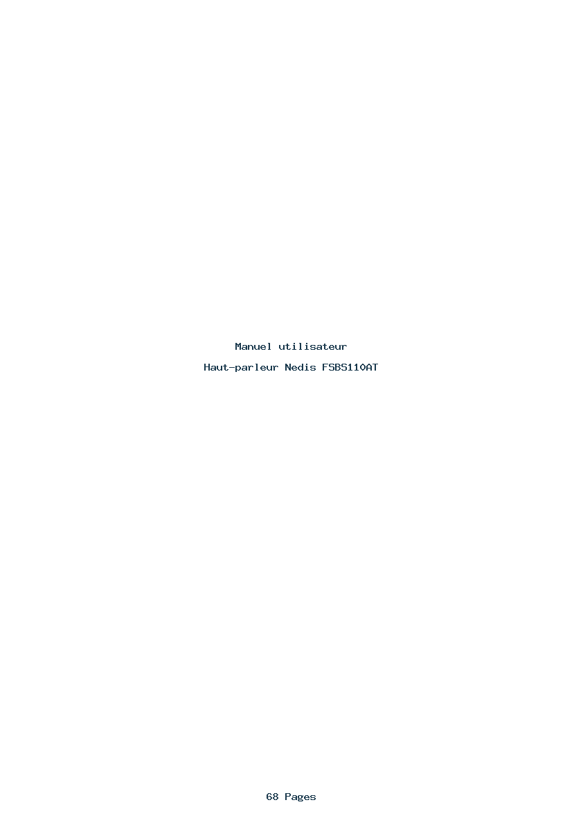 Page 1 de la notice Manuel utilisateur Nedis FSBS110AT