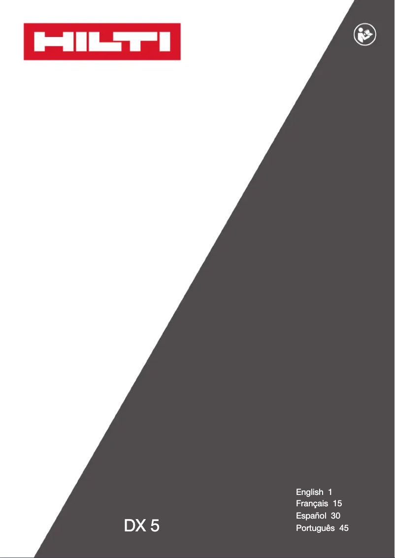 Page 1 de la notice Manuel utilisateur Hilti DX 5-IE