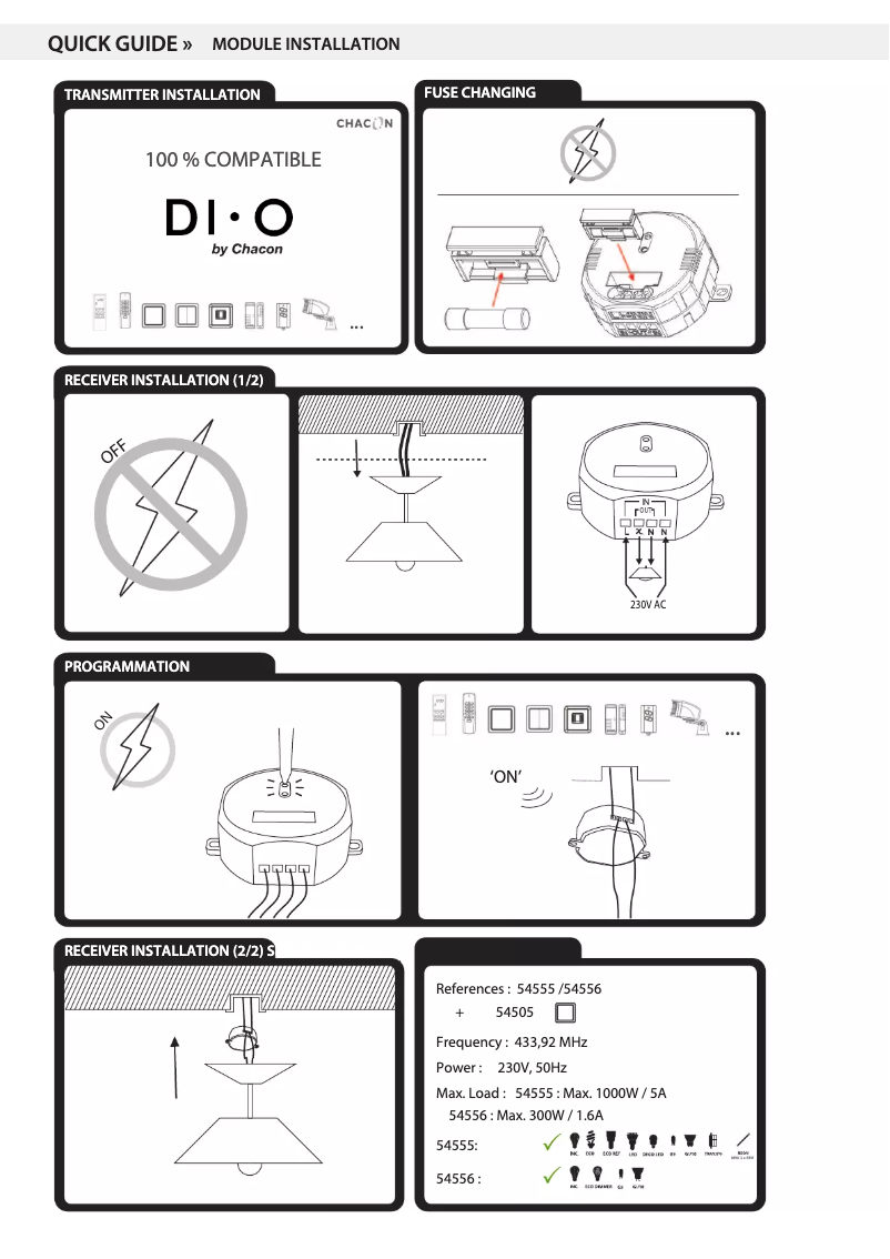 Page 1 de la notice Manuel utilisateur Chacon 54505