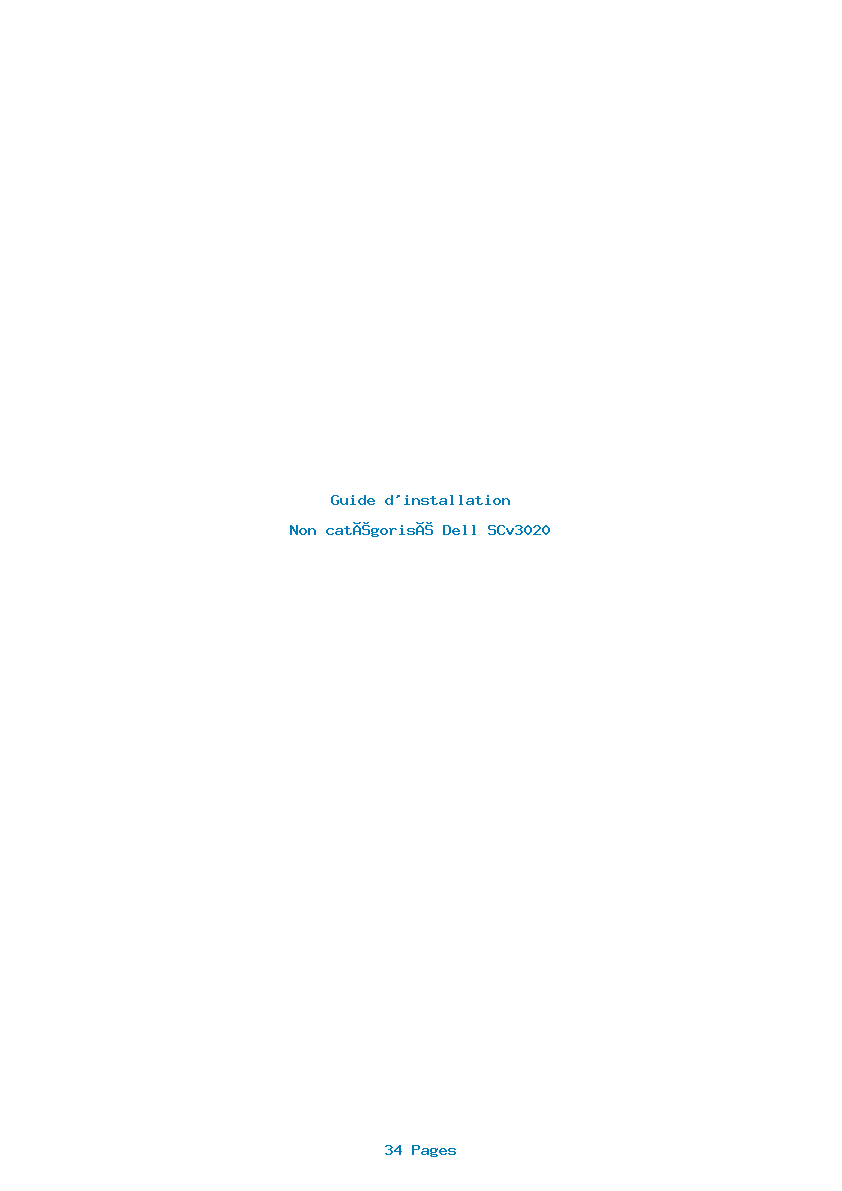 Page 1 de la notice Guide d'installation Dell SCv3020