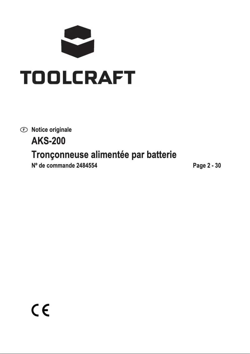 Page 1 de la notice Manuel utilisateur Toolcraft AKS-200