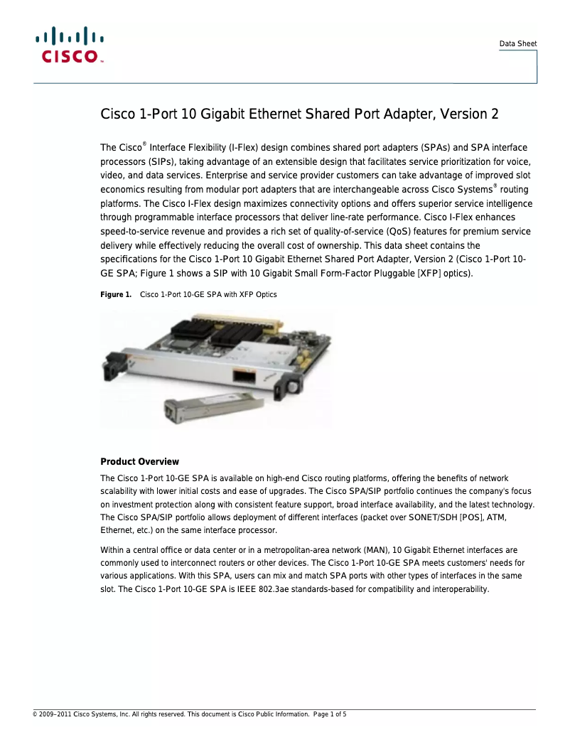 Page 1 de la notice Manuel utilisateur Cisco SPA-1X10GE-L-V2-RF