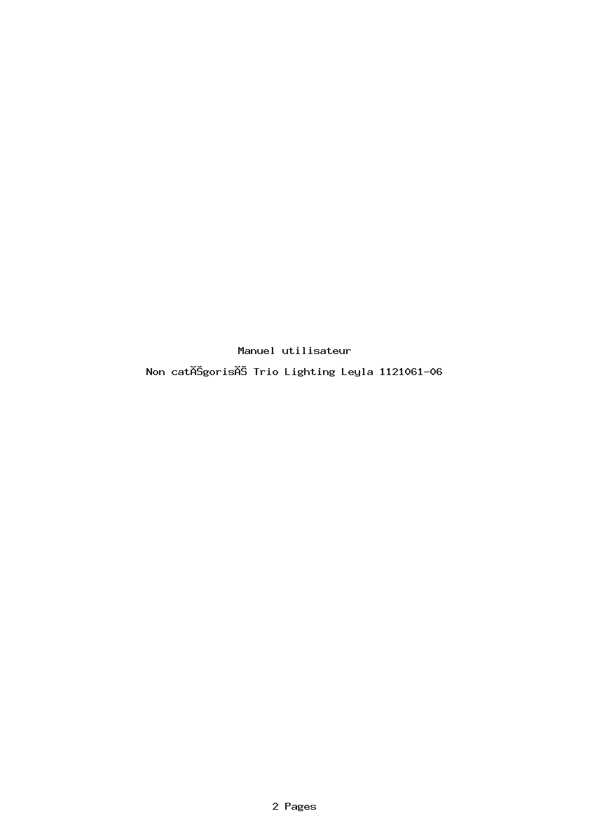 Page 1 de la notice Manuel utilisateur Trio Lighting Leyla 1121061-06