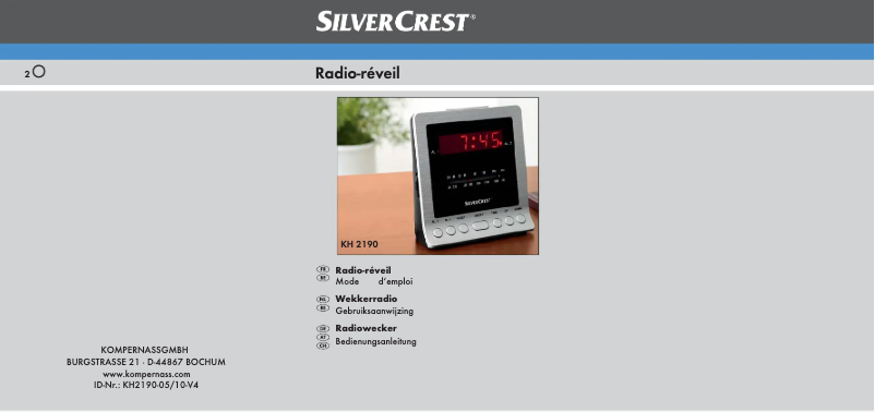 Page 1 of the manual User Manual SilverCrest KH 2190
