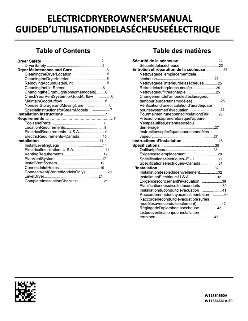 Page 1 de la notice Manuel utilisateur Maytag MGD6200KW