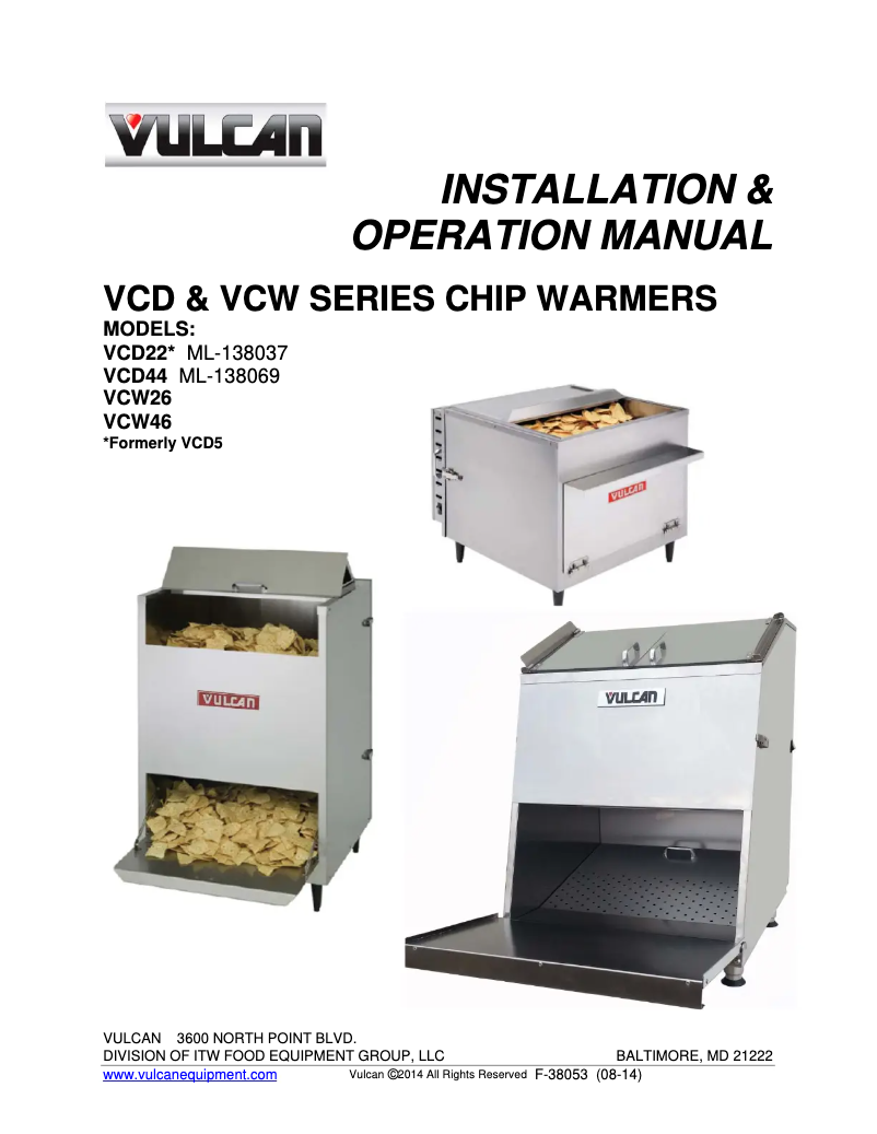 Page 1 of the manual User Manual Vulcan VCW26