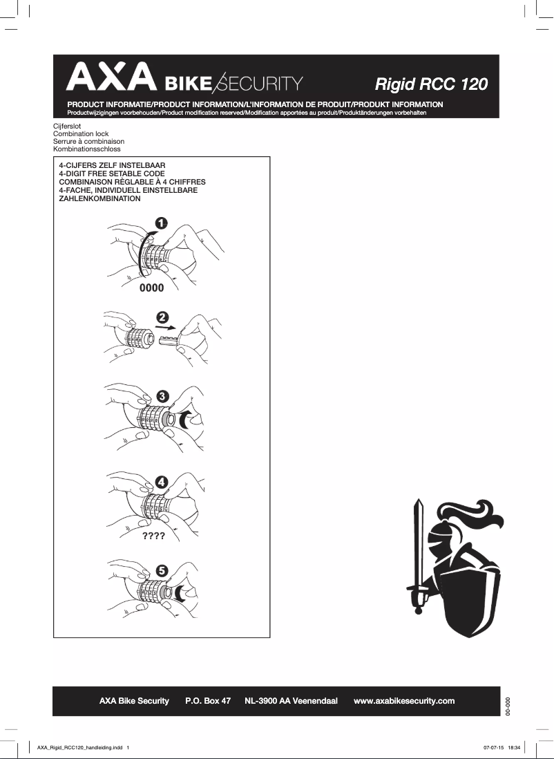 Page 1 de la notice Manuel utilisateur AXA Rigid