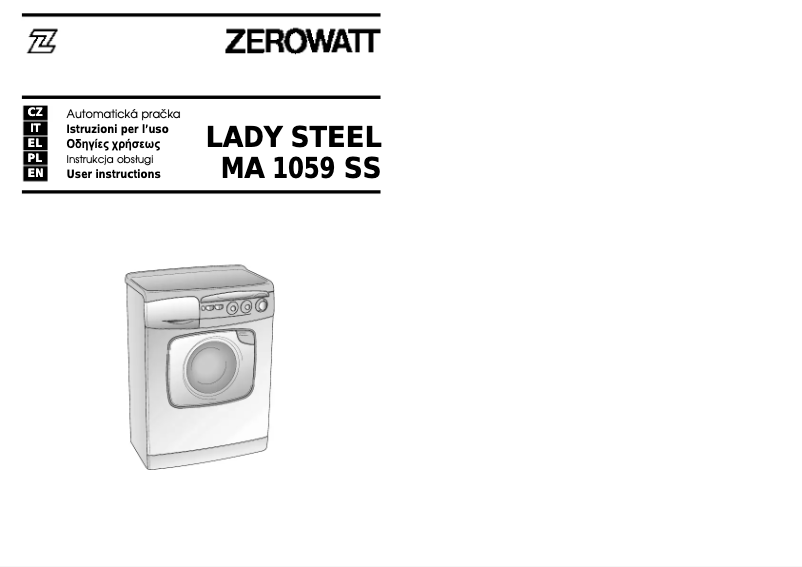 Page 1 de la notice Manuel utilisateur Zerowatt Lady Steel 1059 SS