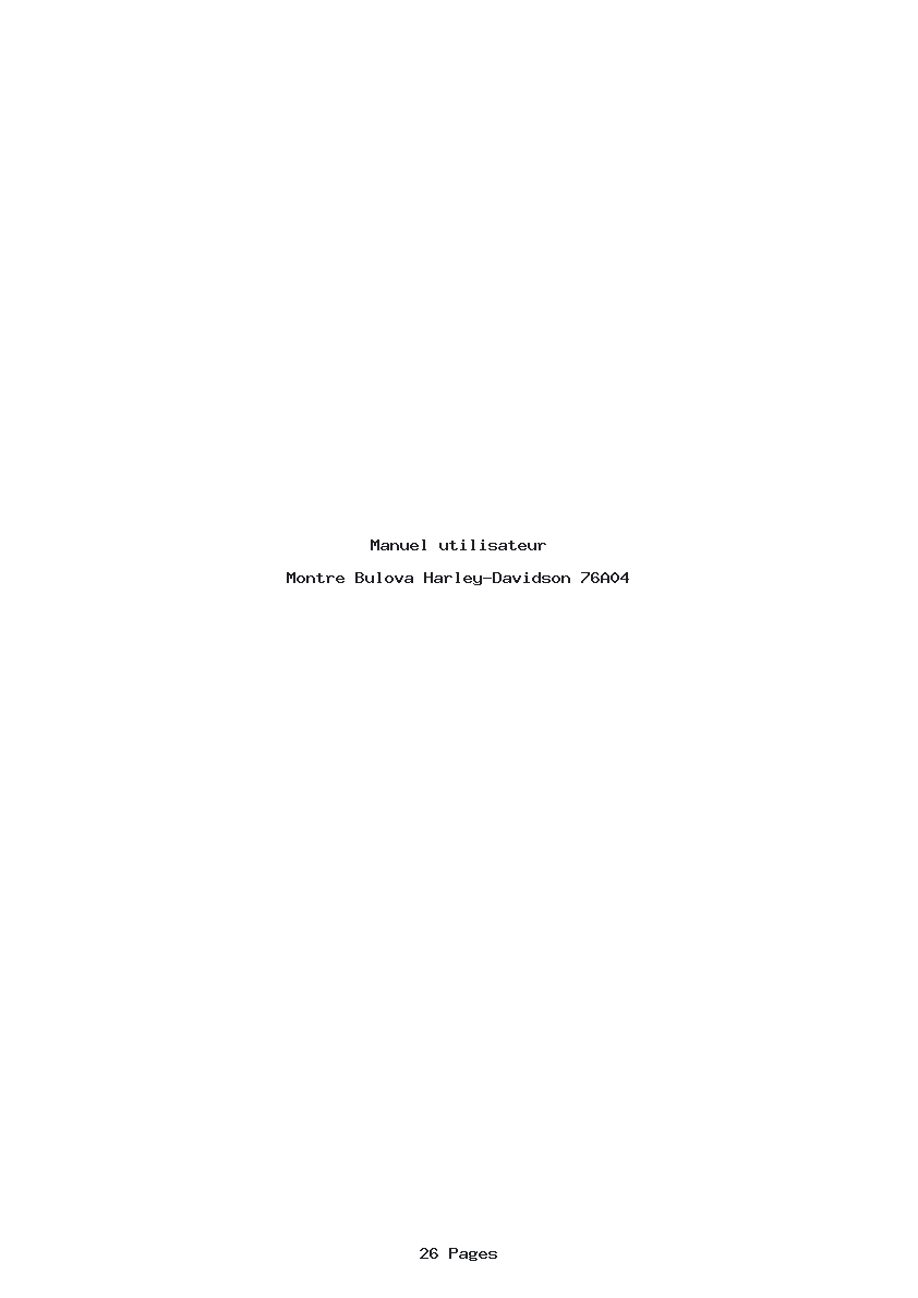 Page 1 de la notice Manuel utilisateur Bulova Harley-Davidson 76A04