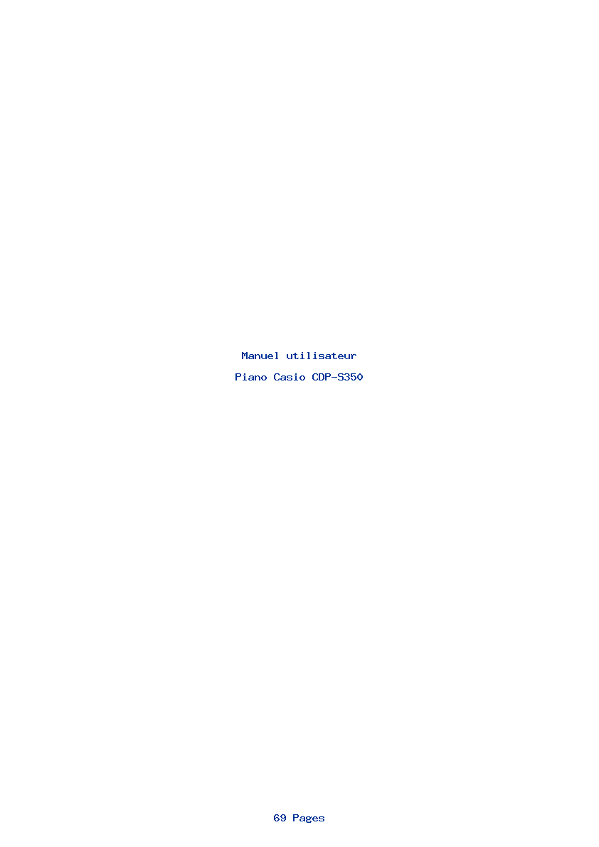 Page 1 de la notice Manuel utilisateur Casio CDP-S350