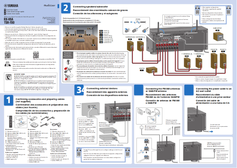 Image de la première page du manuel de l'appareil RX-V6A