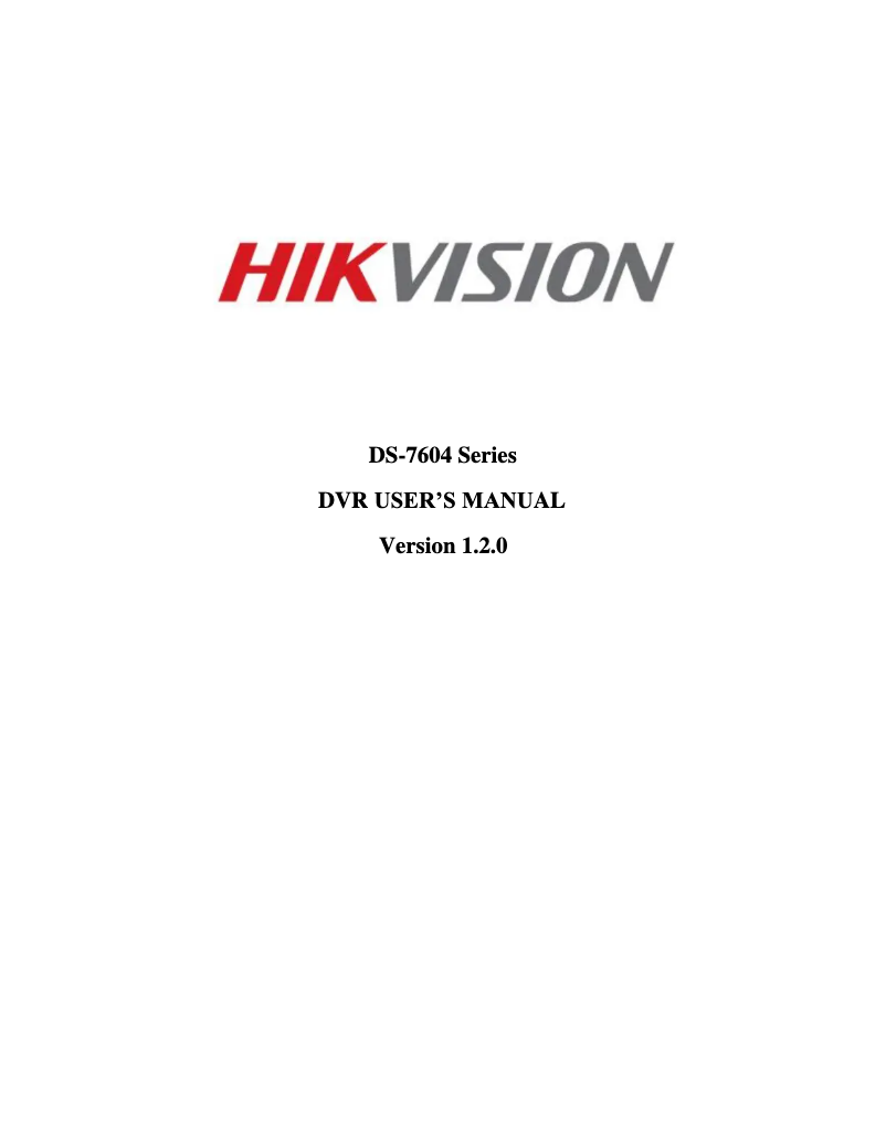 Página 1 del manual Manual de usuario Hikvision DS-7604HI-S